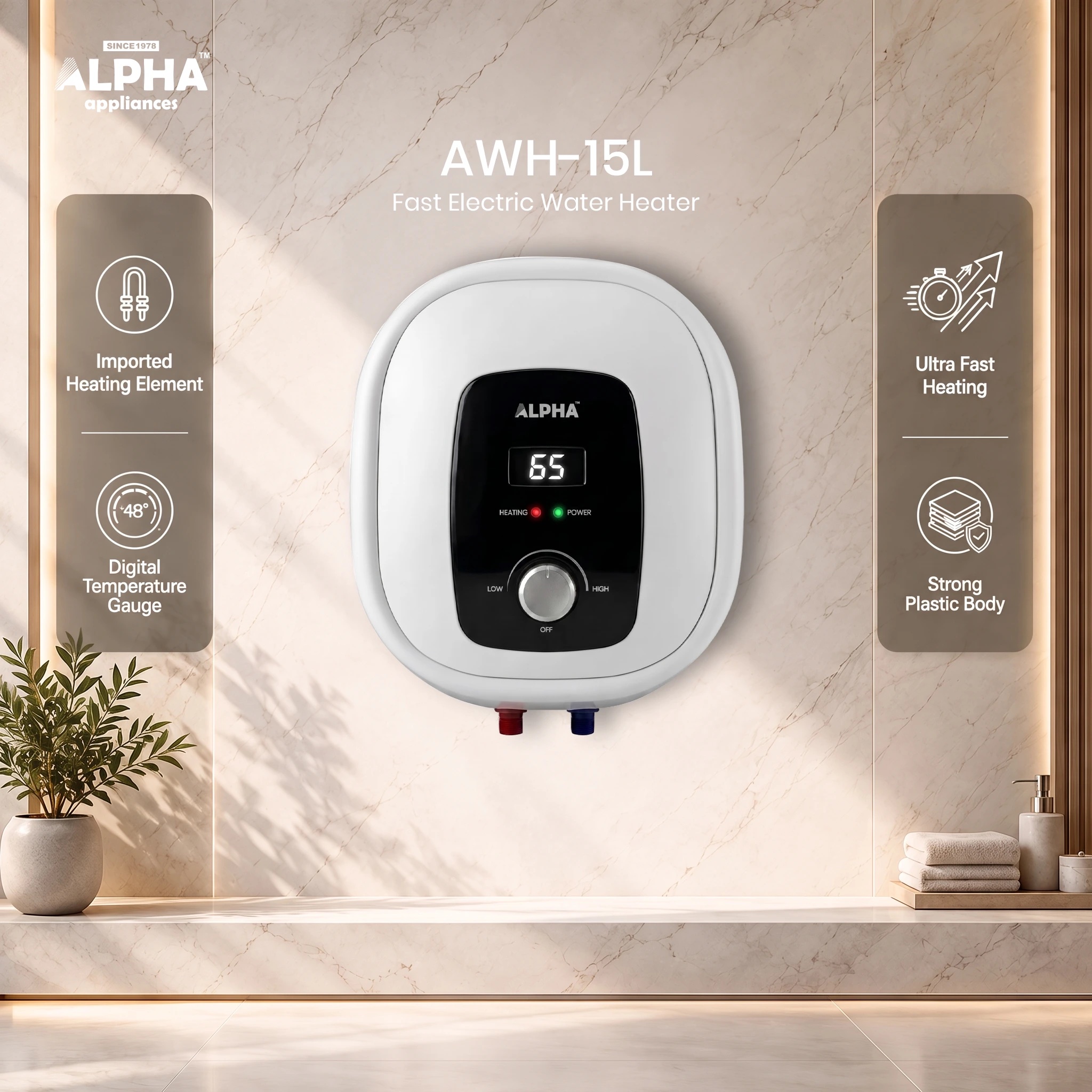 AWH-15L Fast Electric Water Heater