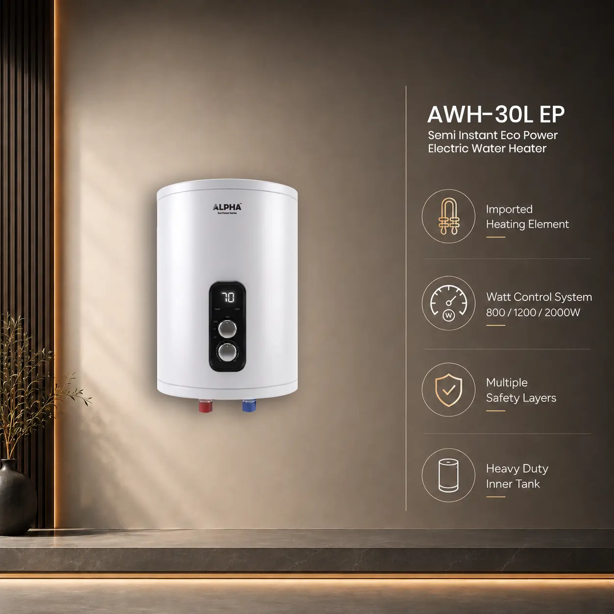AWH-30L EP Eco Power Electric Water Heater