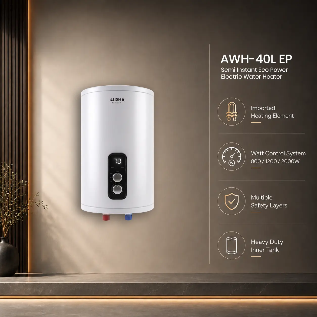 AWH-40L EP Eco Power Electric Water Heater