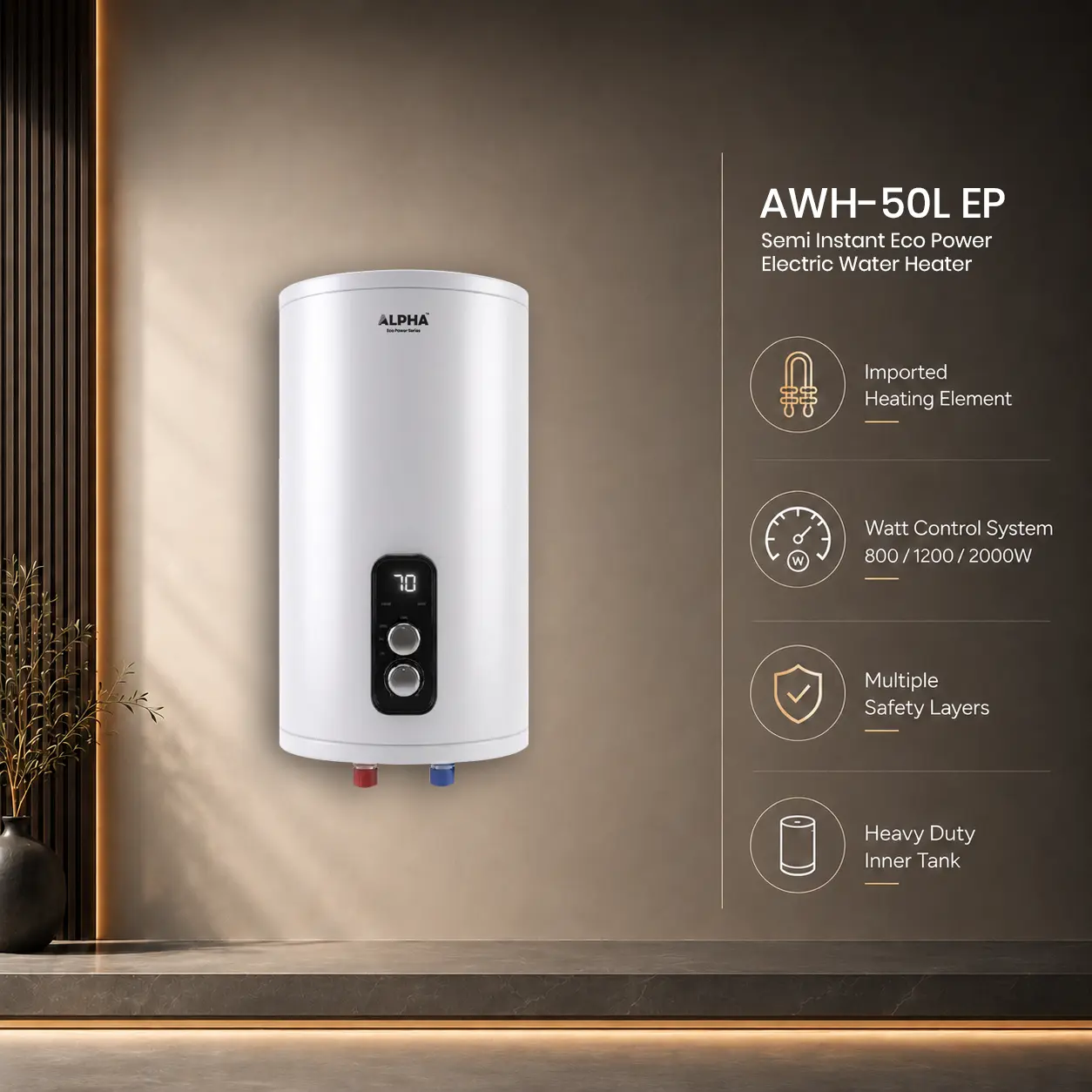 AWH-50L EP Eco Power Electric Water Heater